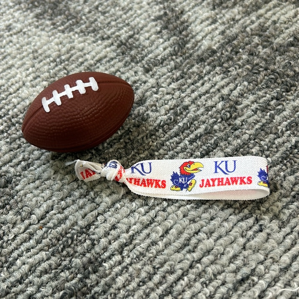 KU Kansas University Jayhawks college gameday bracelet hair band tie✨